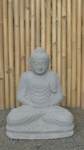 Product image of the product “Seated Buddha made of Riverstone in Dhyana position - gesture of meditation, 59cm height, natural ”